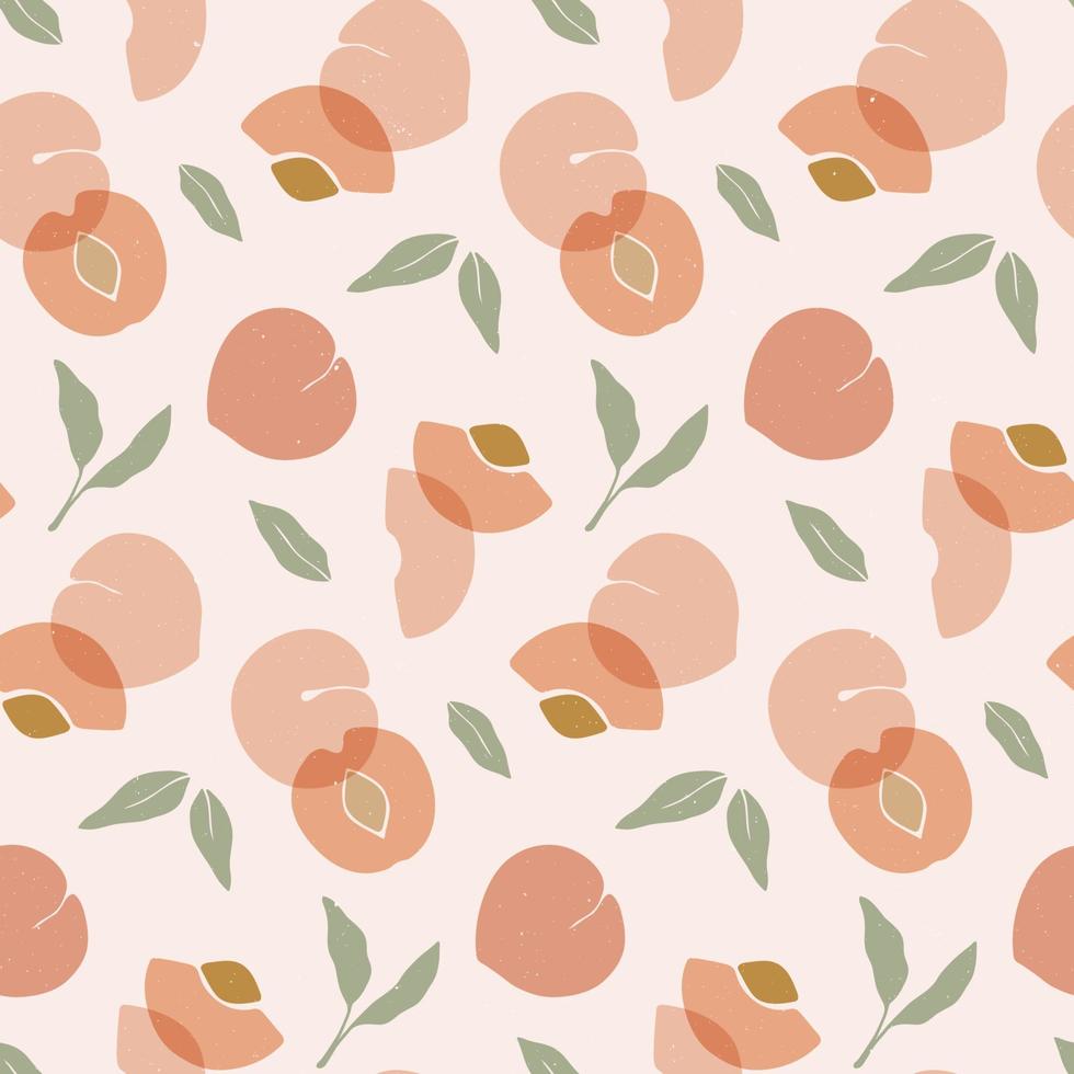 naadloos patroon met perziken. trendy handgetekende textuur met fruit. vector
