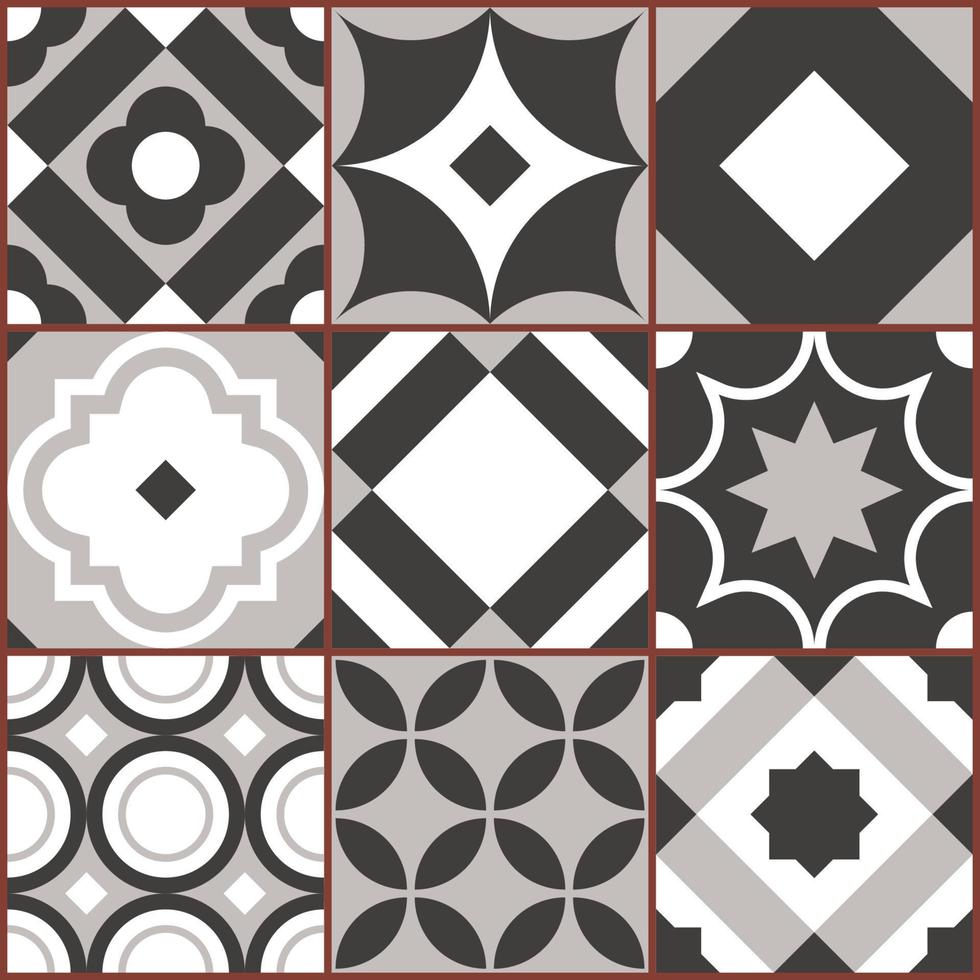 retro naadloos tegelpatroon. geometrische decoratieve designelementen. vector