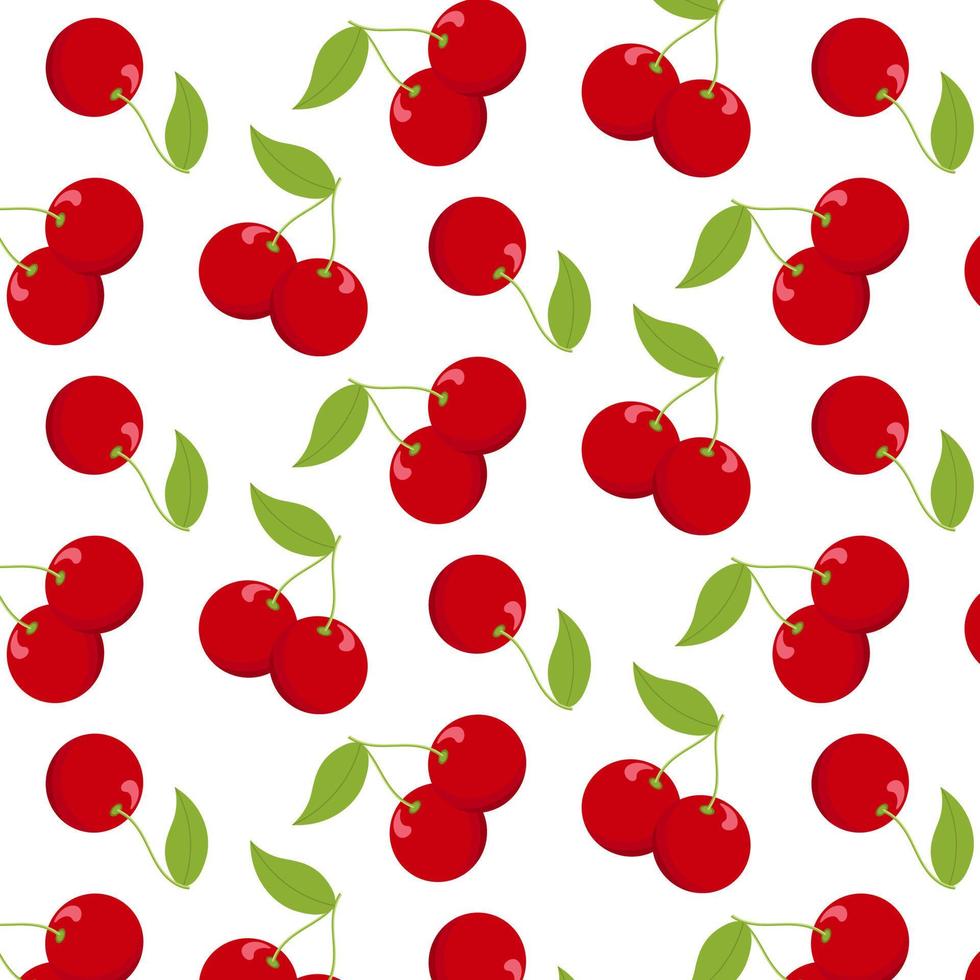 rood kersenpatroon op witte achtergrond voor behang, ansichtkaarten, inpakpapier, posters en keukendoekontwerp. vectorillustratie. vector