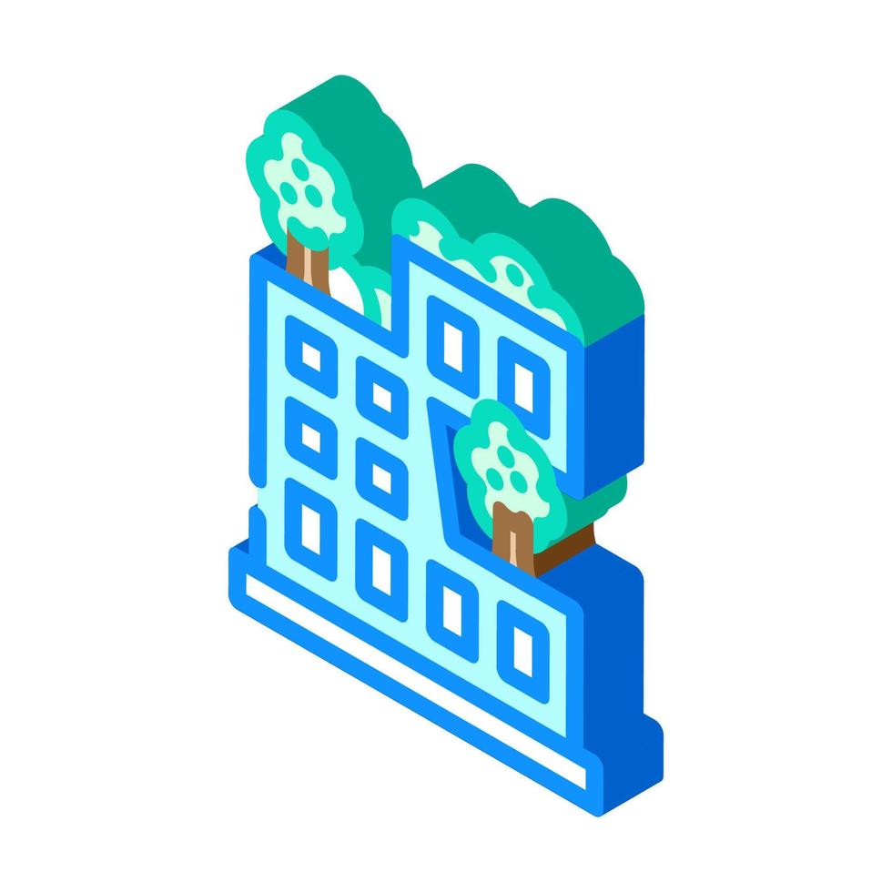 huis versierde bomen isometrische pictogram vectorillustratie vector