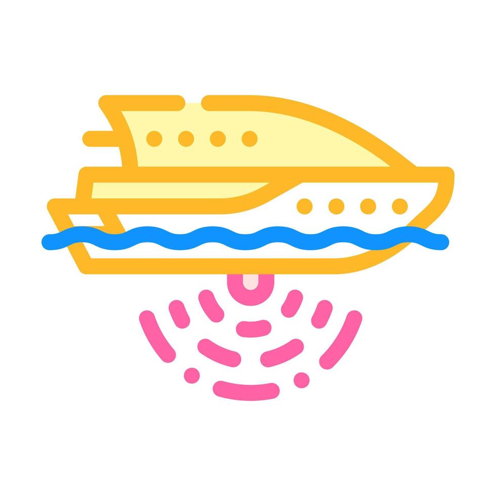 schip met zeebodem sonar kleur pictogram vectorillustratie vector