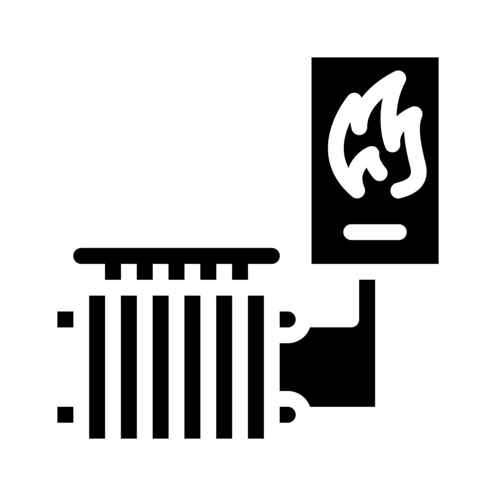 verwarmingssysteem glyph pictogram vectorillustratie zwart vector