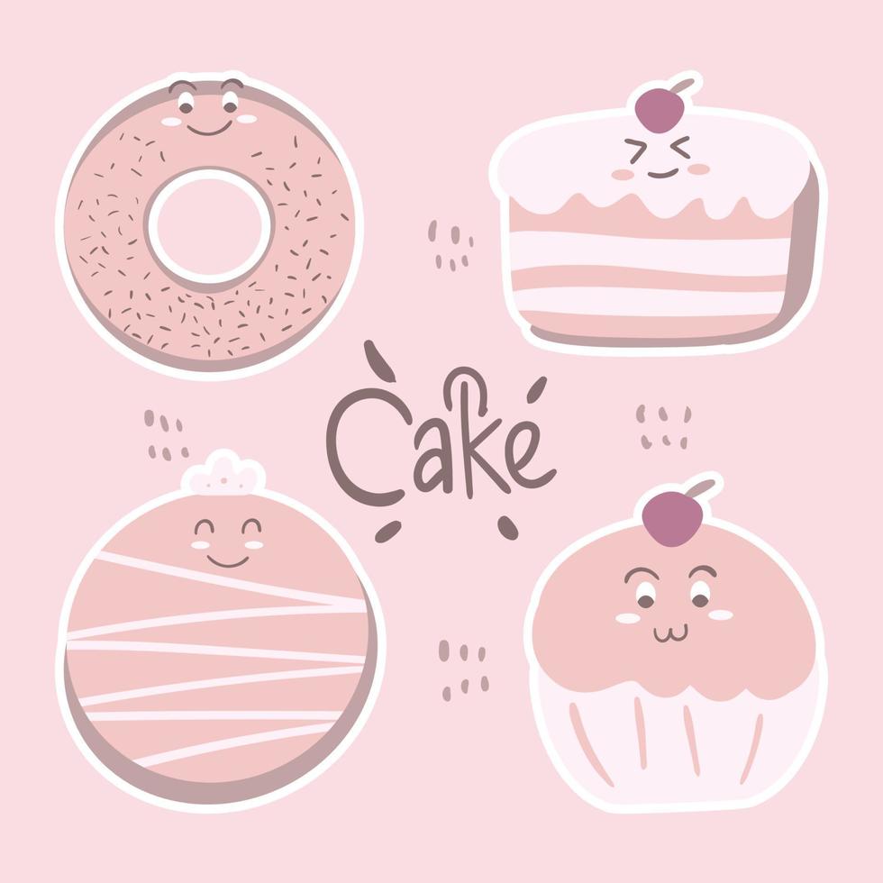 cake karakter sticker illustratie vector kunst