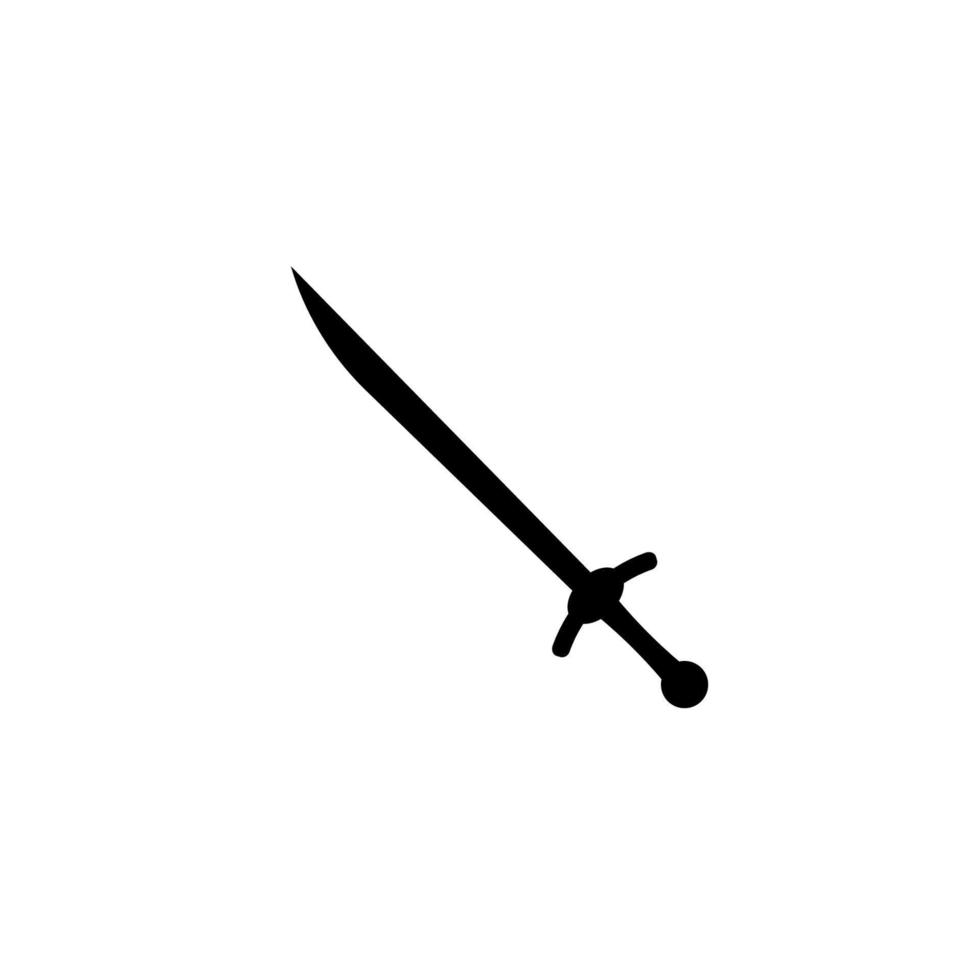 zwaard geïsoleerd op een witte achtergrond. militair zwaard oude wapen ontwerp silhouet. vector