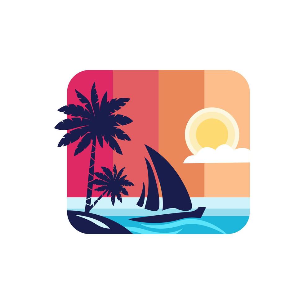 zomer strand logo ontwerpsjabloon vector
