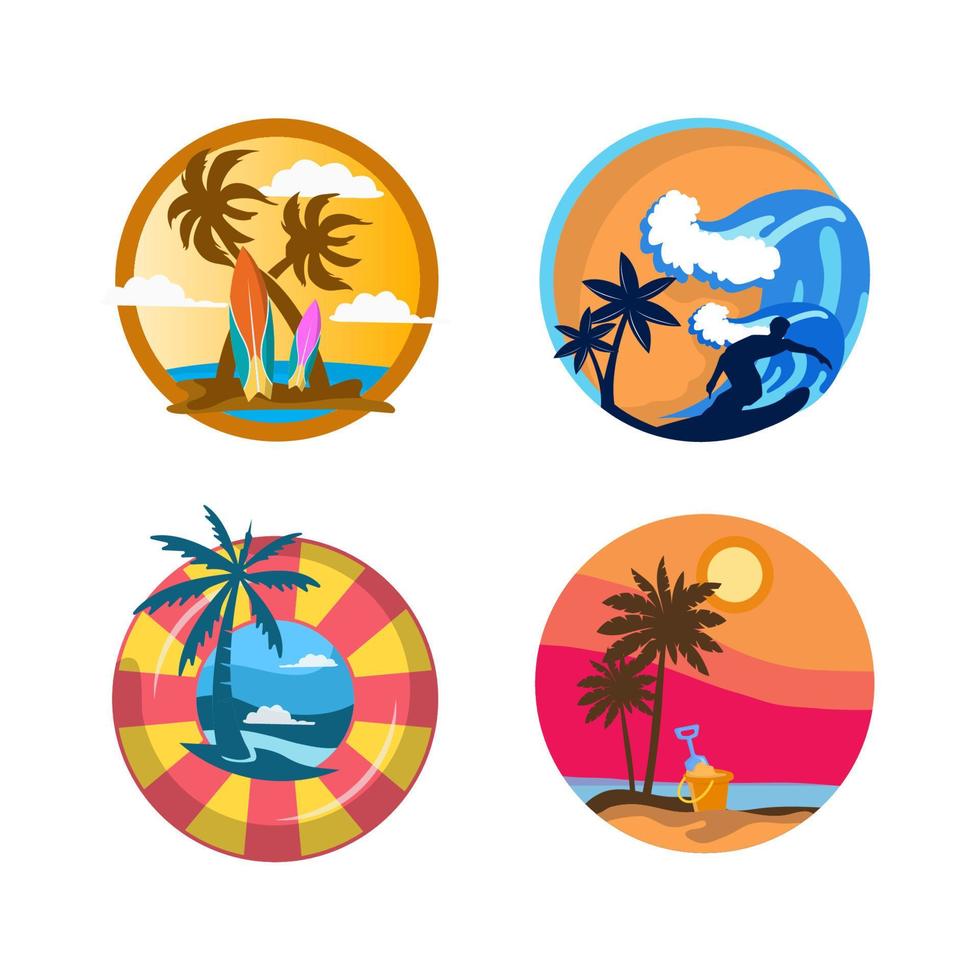 zomer strand logo ontwerpsjabloon vector