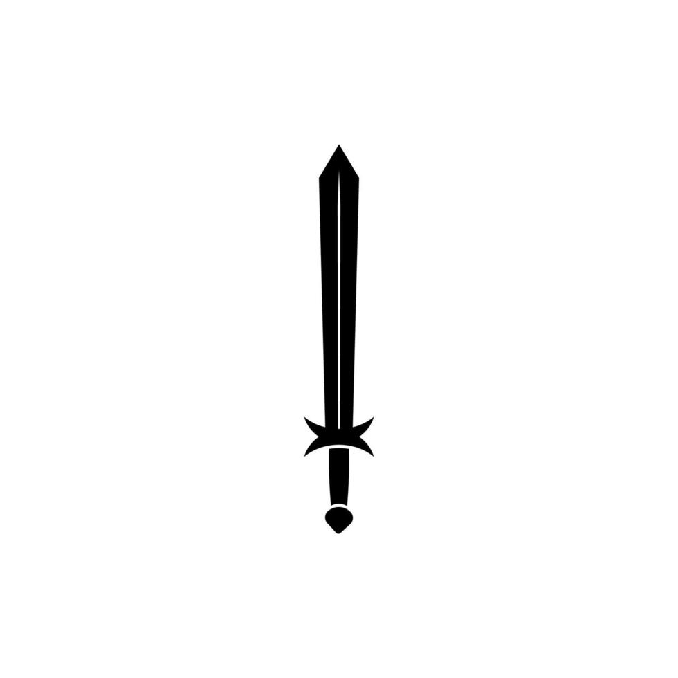 een geïsoleerd zwaardpictogram op een witte achtergrond. fantasie krijger wapens ontwerp silhouet. logo vectorillustratie. handgetekende dolken en messen. eps-bestandsproject 10 vector