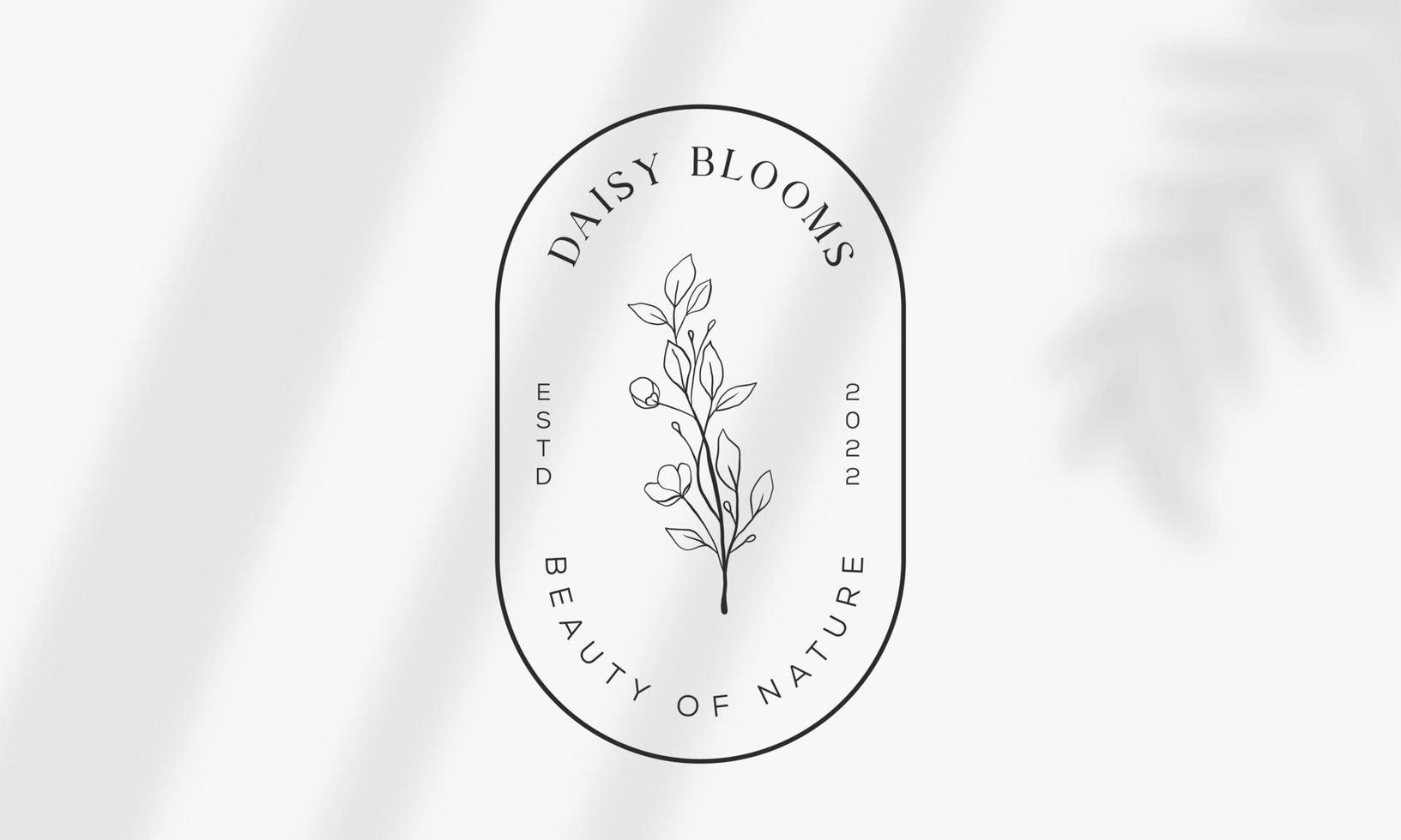 botanische bloemen element hand getekende logo met wilde bloemen en bladeren. logo voor spa en schoonheidssalon, boetiek, biologische winkel, bruiloft, floral designer, interieur, fotografie, cosmetica. vector