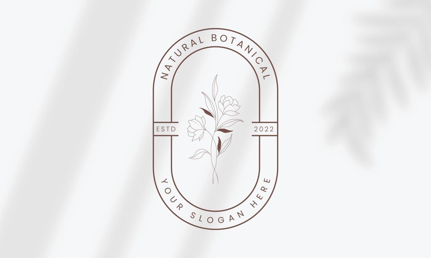 botanische bloemen element hand getekende logo met wilde bloemen en bladeren. logo voor spa en schoonheidssalon, boetiek, biologische winkel, bruiloft, floral designer, interieur, fotografie, cosmetica. vector