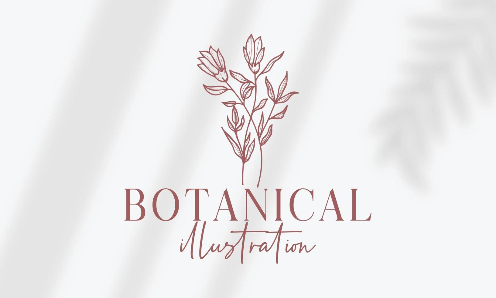 botanische bloemen element hand getekende logo met wilde bloemen en bladeren. logo voor spa en schoonheidssalon, boetiek, biologische winkel, bruiloft, floral designer, interieur, fotografie, cosmetica. vector