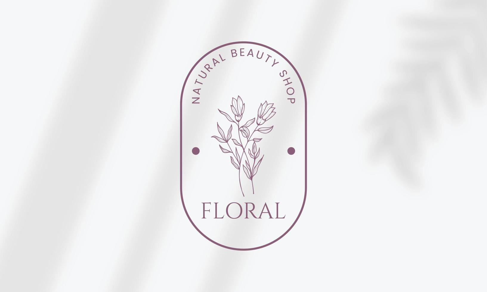 botanische bloemen element hand getekende logo met wilde bloemen en bladeren. logo voor spa en schoonheidssalon, boetiek, biologische winkel, bruiloft, floral designer, interieur, fotografie, cosmetica. vector