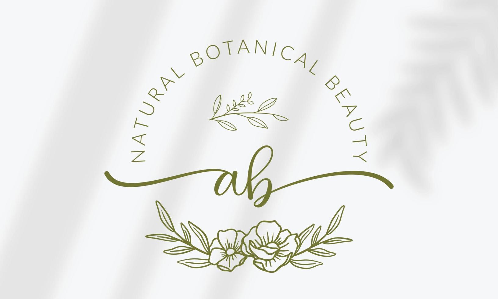 botanische bloemen element hand getekende logo met wilde bloemen en bladeren. logo voor spa en schoonheidssalon, boetiek, biologische winkel, bruiloft, floral designer, interieur, fotografie, cosmetica. vector