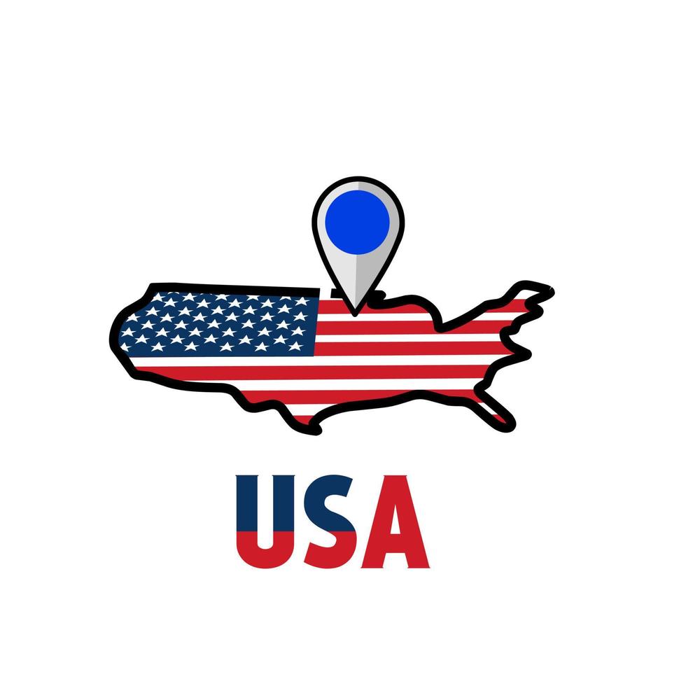 illustratie vector van usa kaart met punt, perfect voor achtergrond, banner, poster, enz.