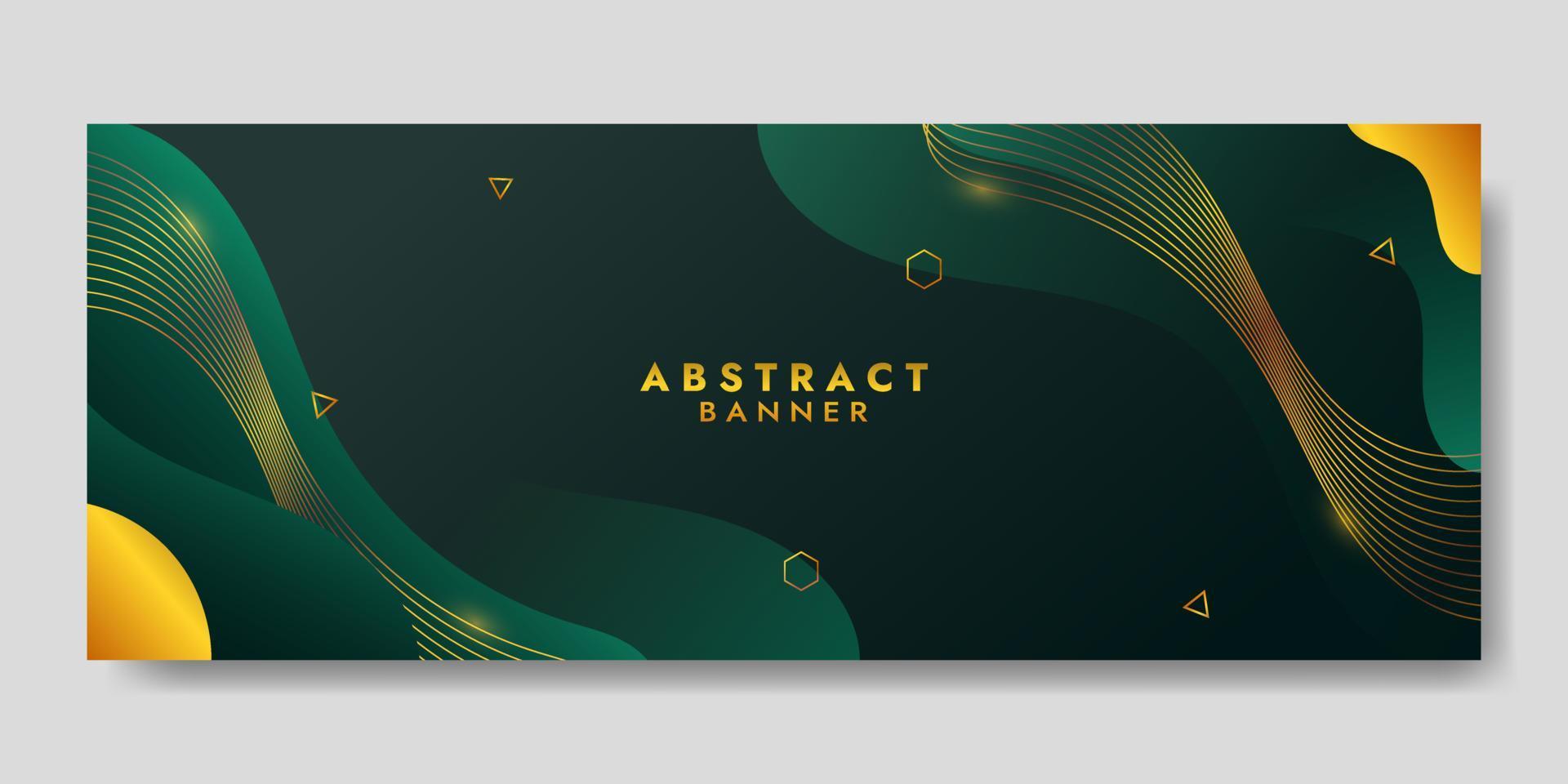 sjabloon voor abstracte groene luxe vloeiende golfbanner vector