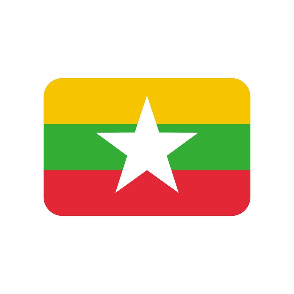 Myanmar vlag vector pictogram geïsoleerd op een witte achtergrond