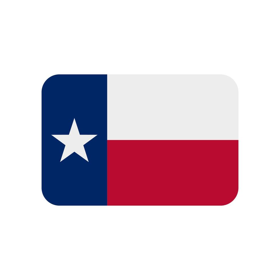 Texas vlag vector pictogram geïsoleerd op een witte achtergrond