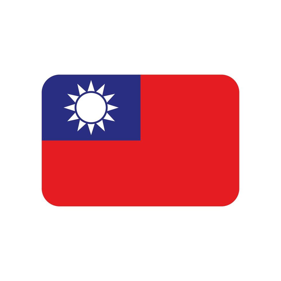 Taiwan vlag vector pictogram geïsoleerd op een witte achtergrond