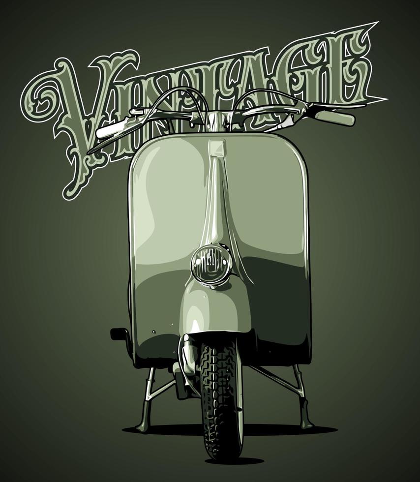 groene vintage scooter vector... vector