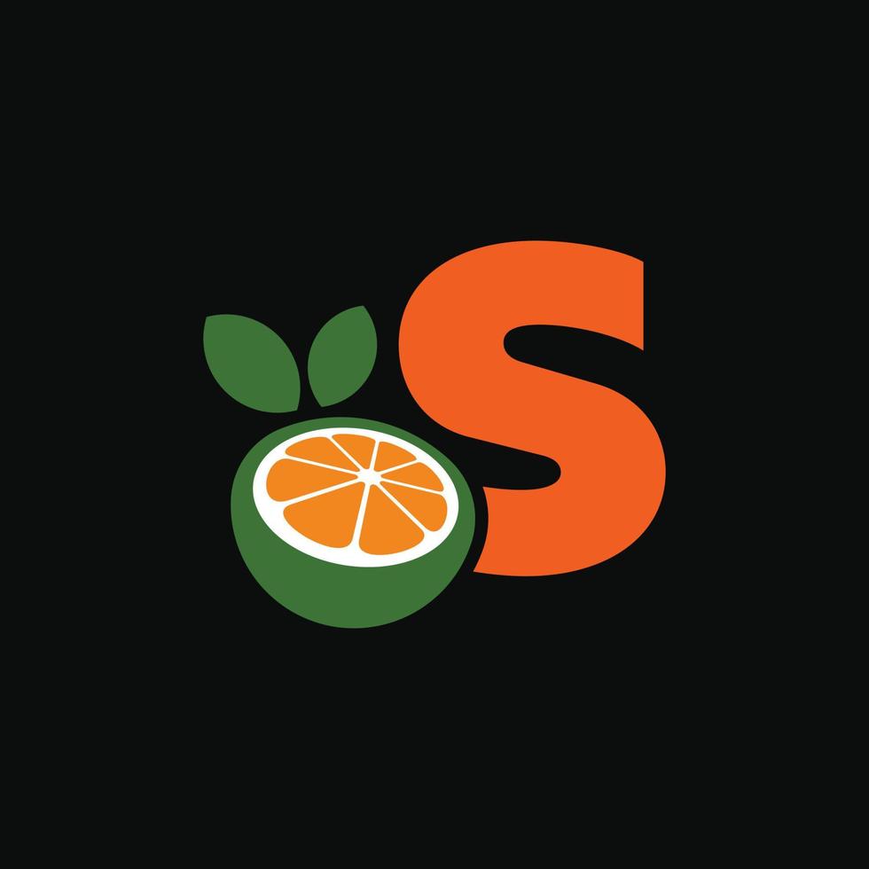 alfabet oranje s logo vector