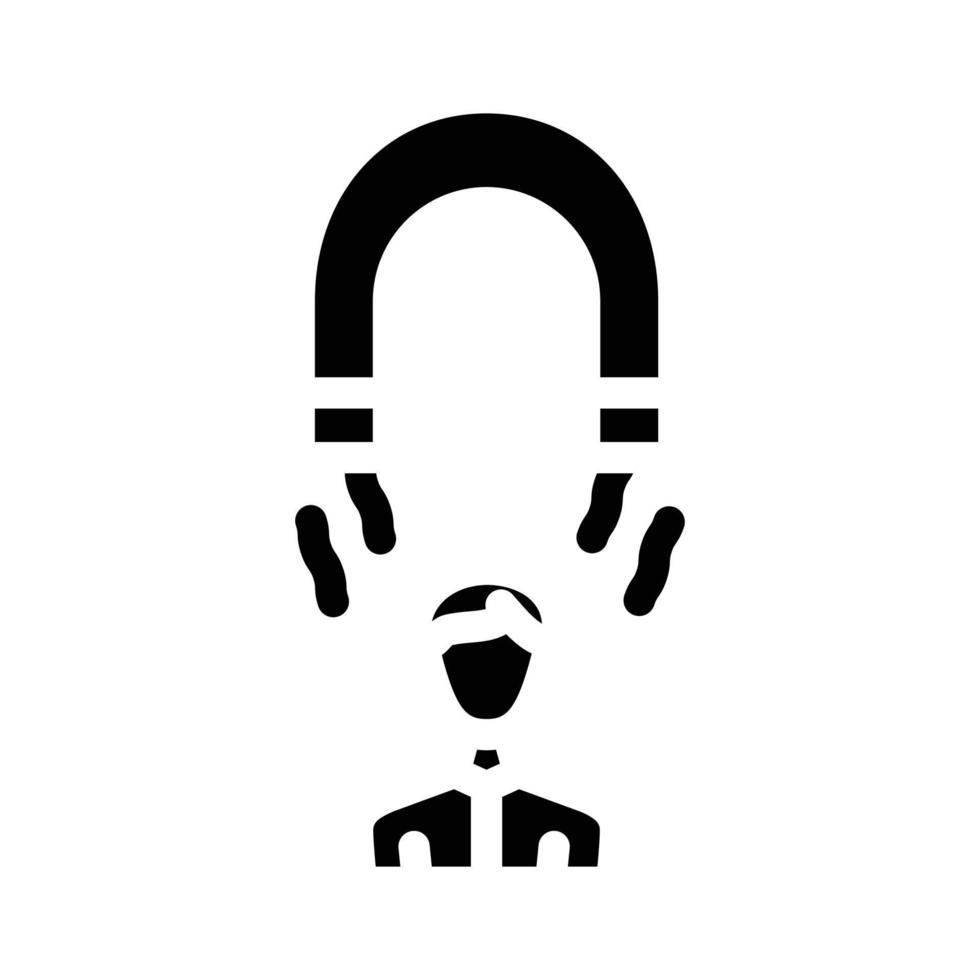 magneet mensen glyph pictogram vectorillustratie vector