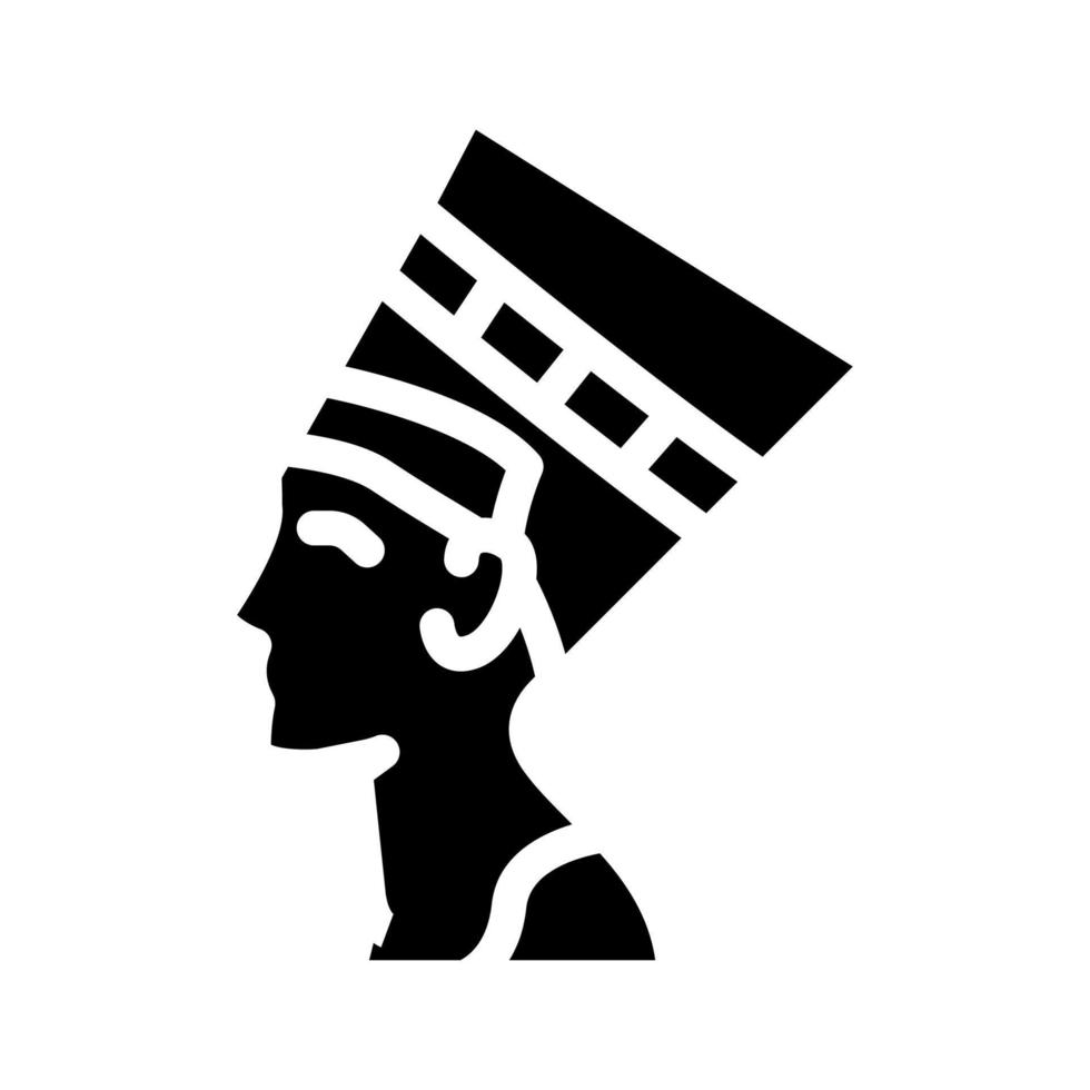 nefertiti egypte koningin glyph pictogram vectorillustratie vector