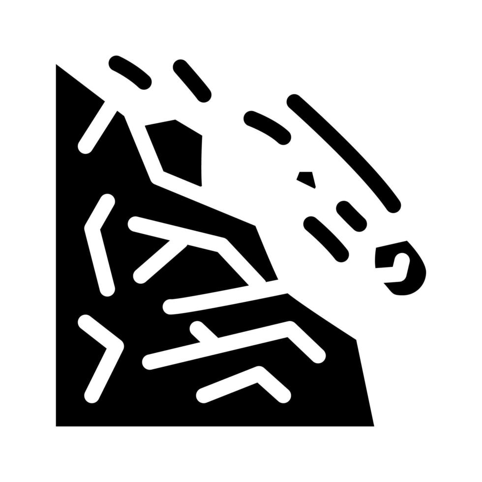 aardverschuiving ramp glyph pictogram vectorillustratie vector