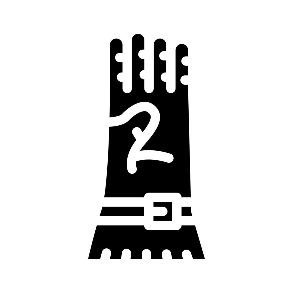 beschermende handschoen glyph pictogram vectorillustratie vector