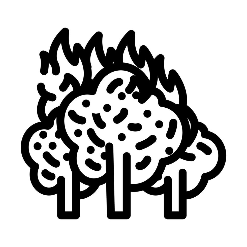 bosbrand ramp lijn pictogram vectorillustratie vector