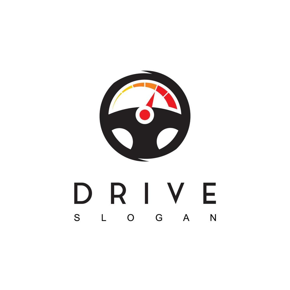 stuurwiel, ontwerpsjabloon voor drive-logo vector