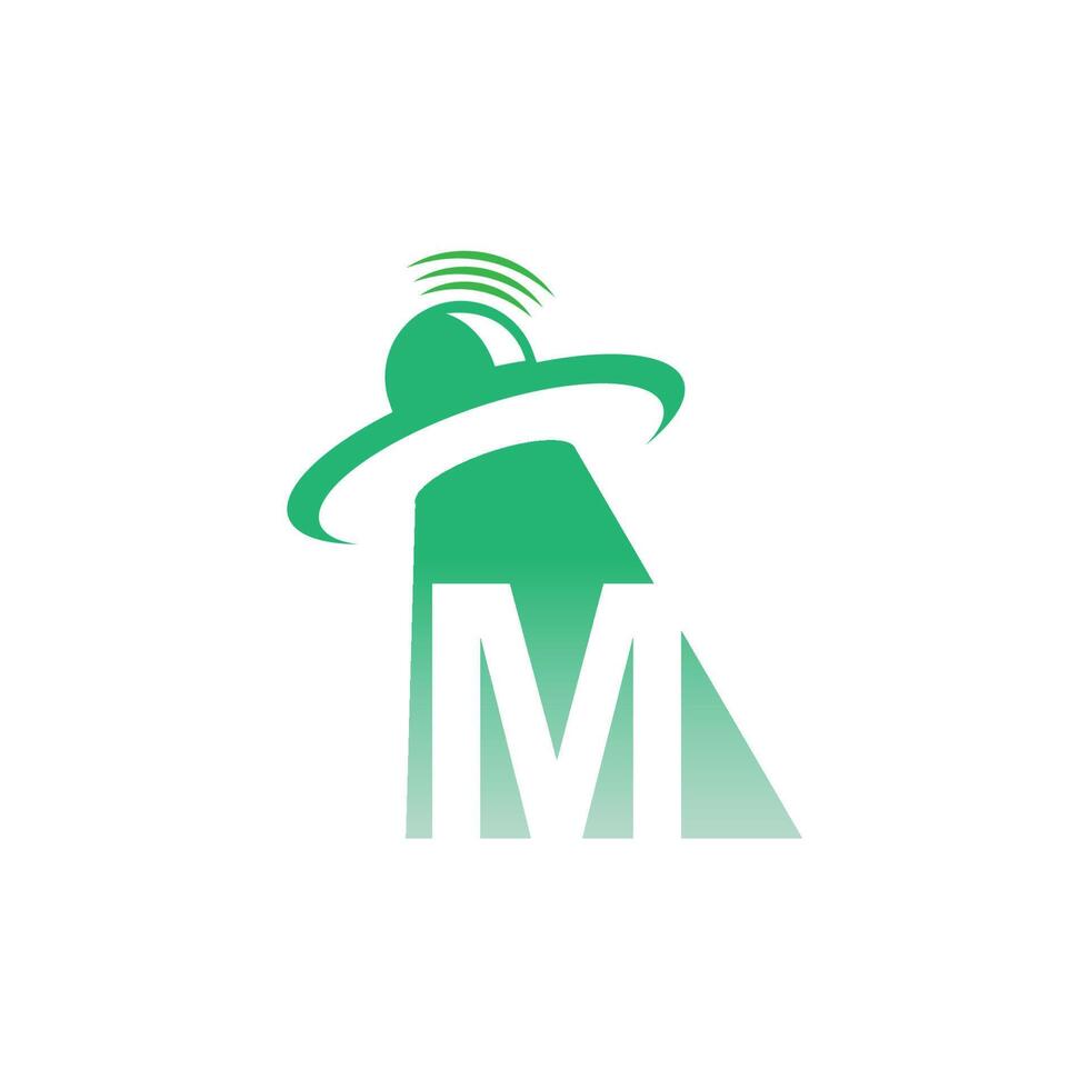 ufo vangst letter m pictogram ontwerp illustratie vector