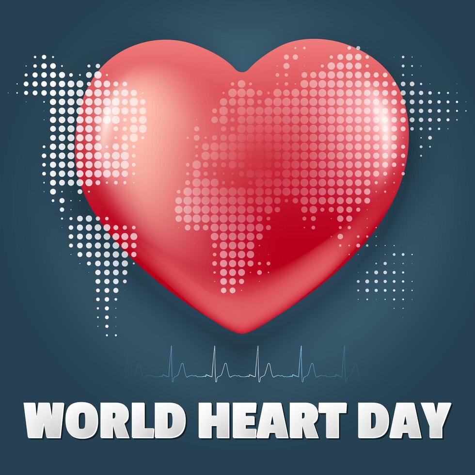 wereld hart dag banner vector