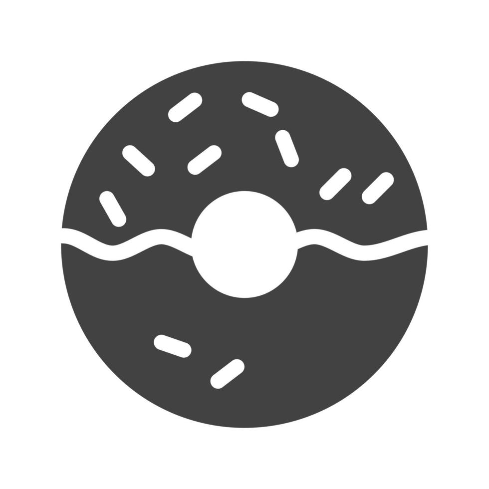 crème donut glyph zwart pictogram vector