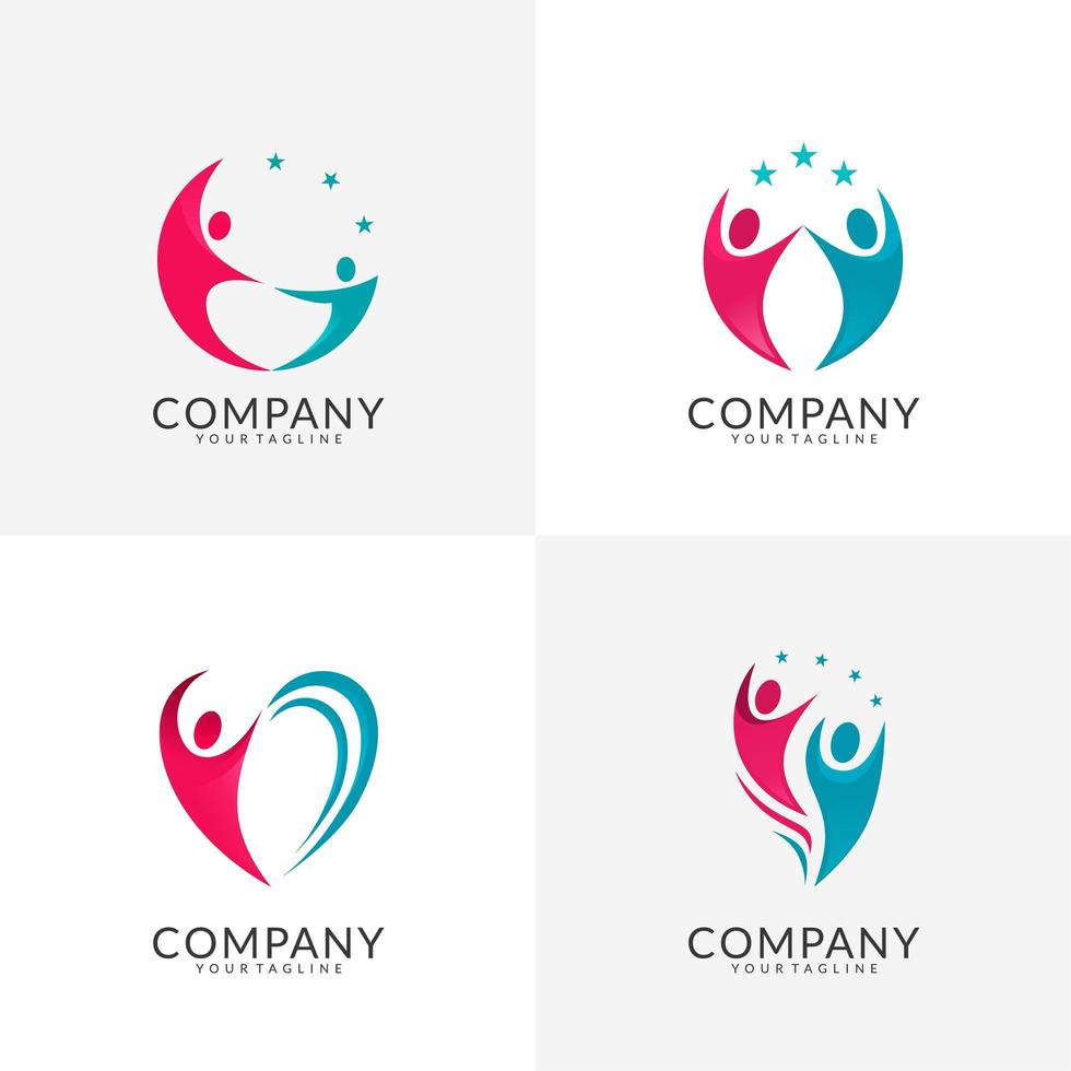 gemeenschap zorg logo collectie vector