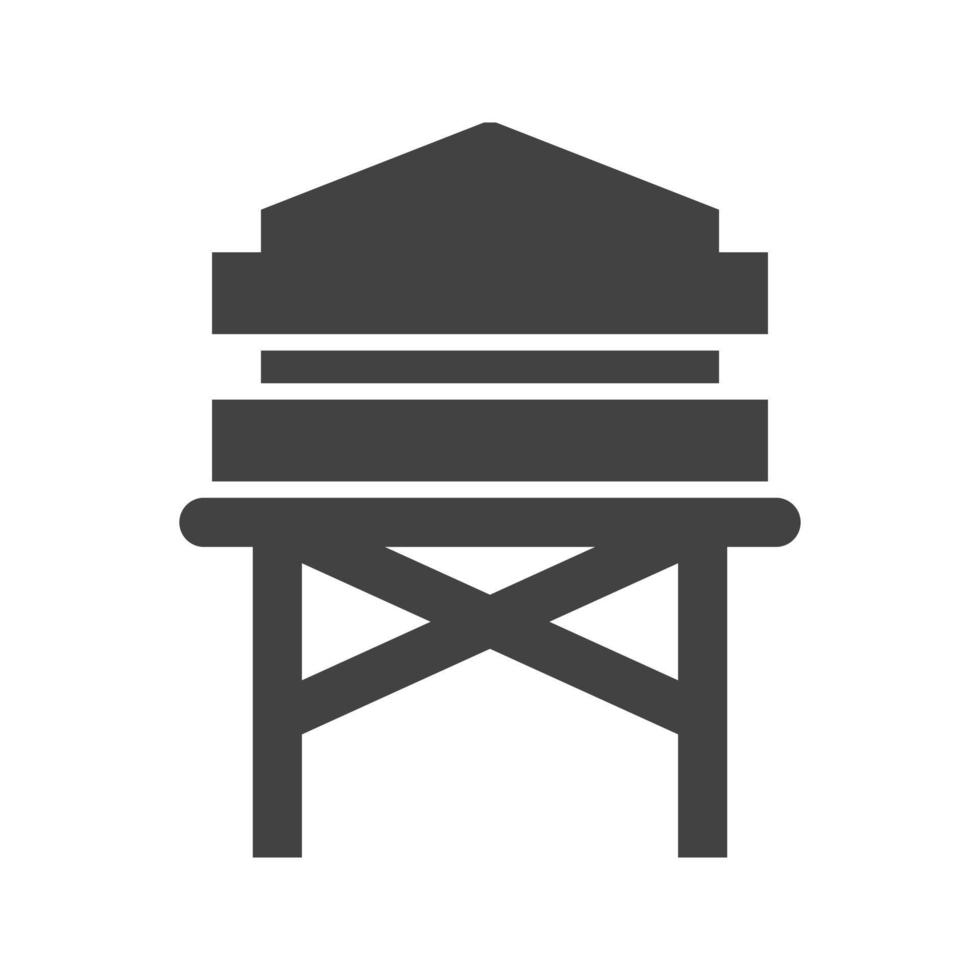 watertoren glyph zwart pictogram vector