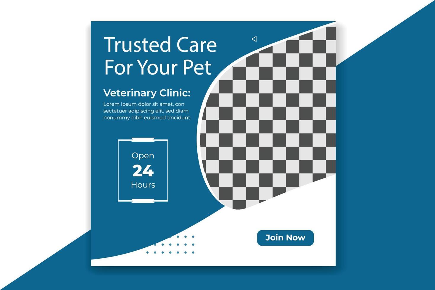 pet care social media post design vector