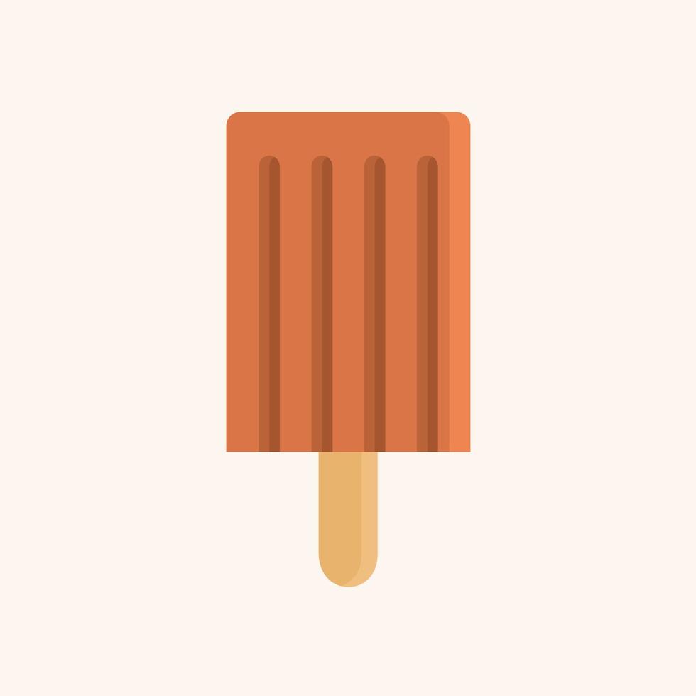 chocolade-ijs vlakke afbeelding vector