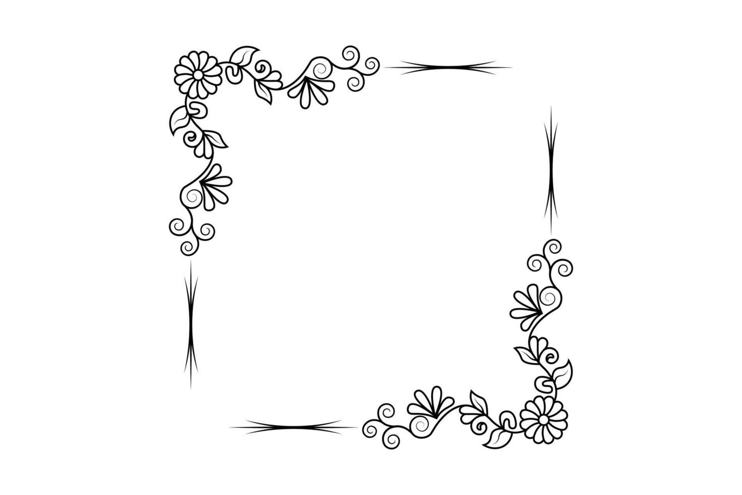 bloem frame vector, bloemen hand tekening frame, gratis vector