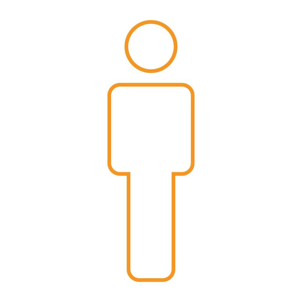 eps10 oranje vector man lijn kunst pictogram of logo in eenvoudige plat trendy moderne stijl geïsoleerd op een witte achtergrond