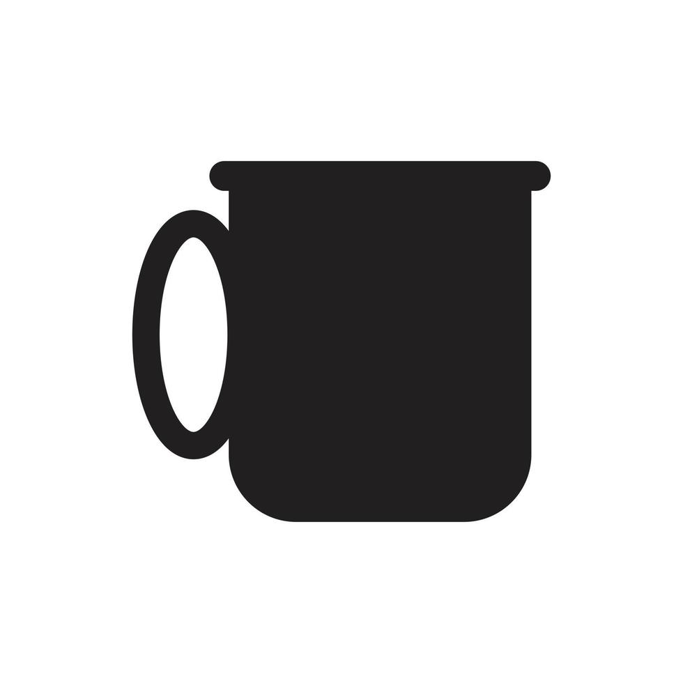 eps10 zwarte vector koffiekopje solide pictogram of logo in eenvoudige platte trendy moderne stijl geïsoleerd op een witte achtergrond