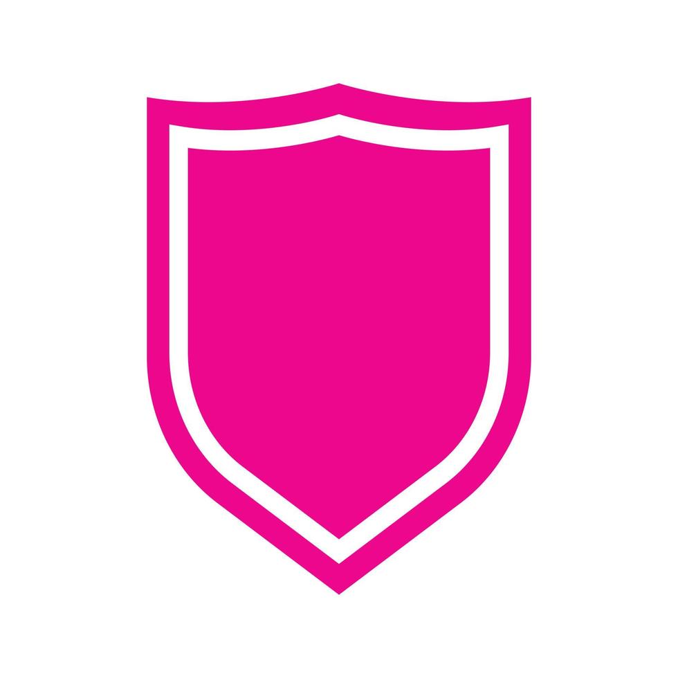 eps10 roze vector schild solide pictogram of logo in eenvoudige platte trendy moderne stijl geïsoleerd op een witte achtergrond
