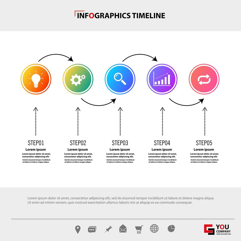 workflow infographic tijdlijn sjabloon vector