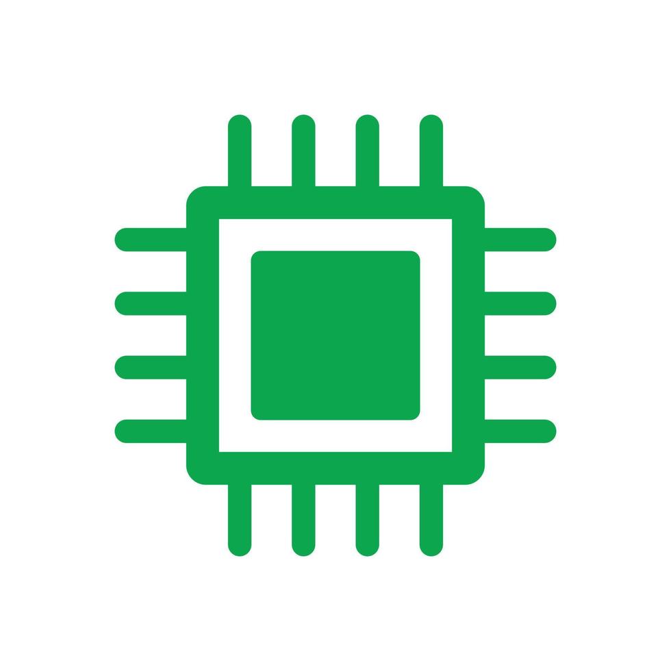 eps10 groene vector chip pictogram of logo in eenvoudige plat trendy moderne stijl geïsoleerd op een witte achtergrond