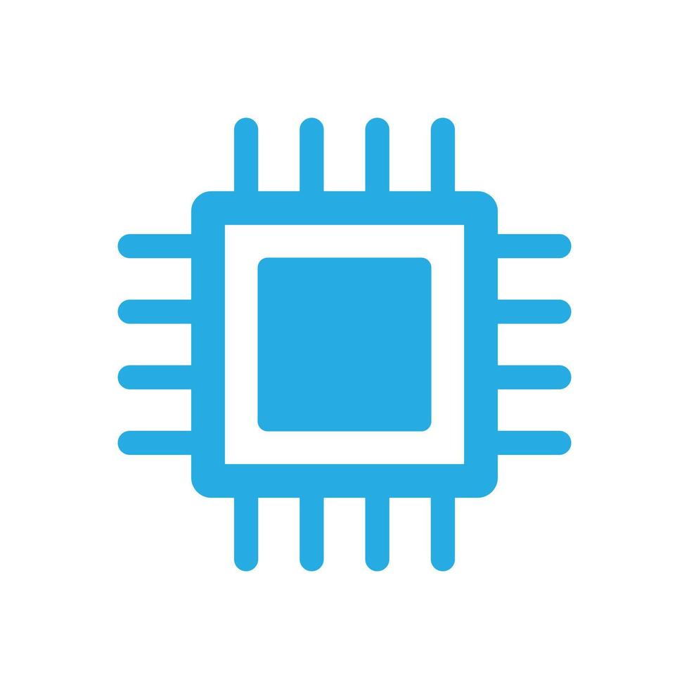 eps10 blauwe vector chip pictogram of logo in eenvoudige plat trendy moderne stijl geïsoleerd op een witte achtergrond