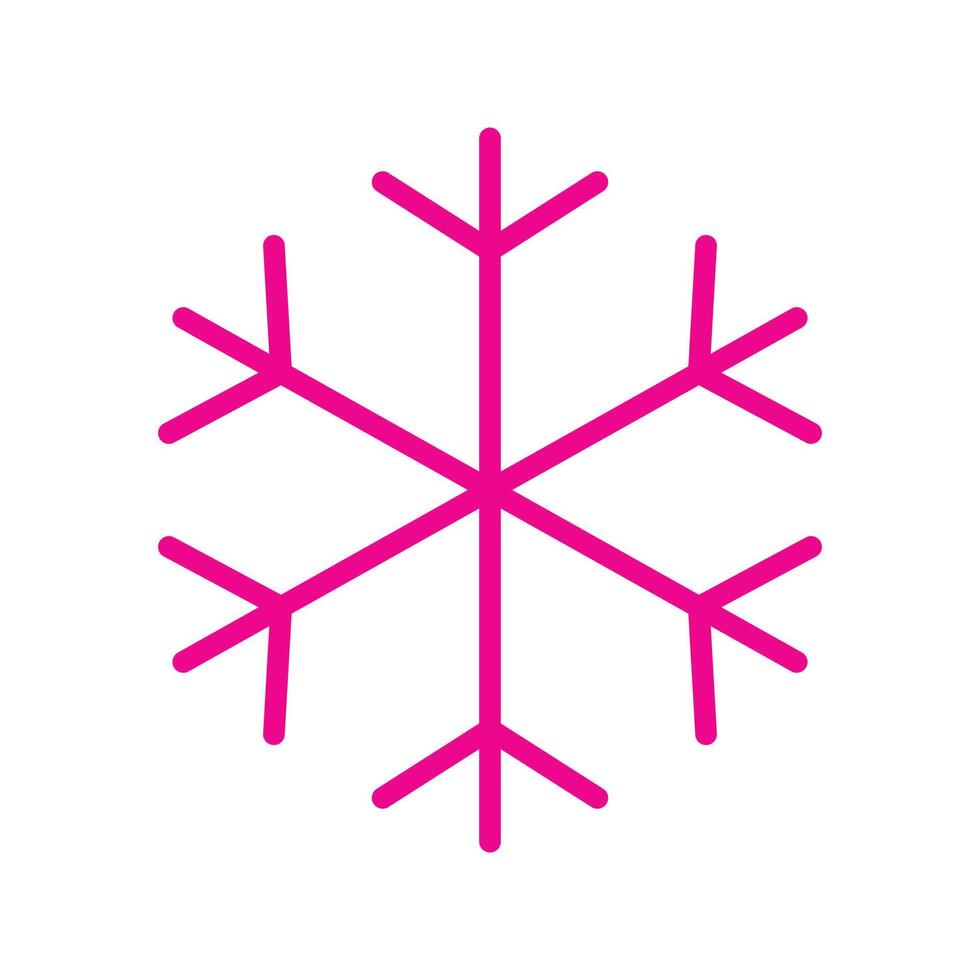 eps10 roze vector sneeuwvlok pictogram of logo in eenvoudige platte trendy moderne stijl geïsoleerd op een witte achtergrond