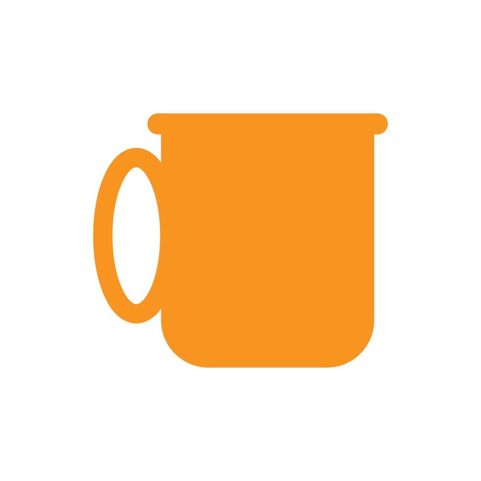 eps10 oranje vector koffiekopje solide pictogram of logo in eenvoudige platte trendy moderne stijl geïsoleerd op een witte achtergrond