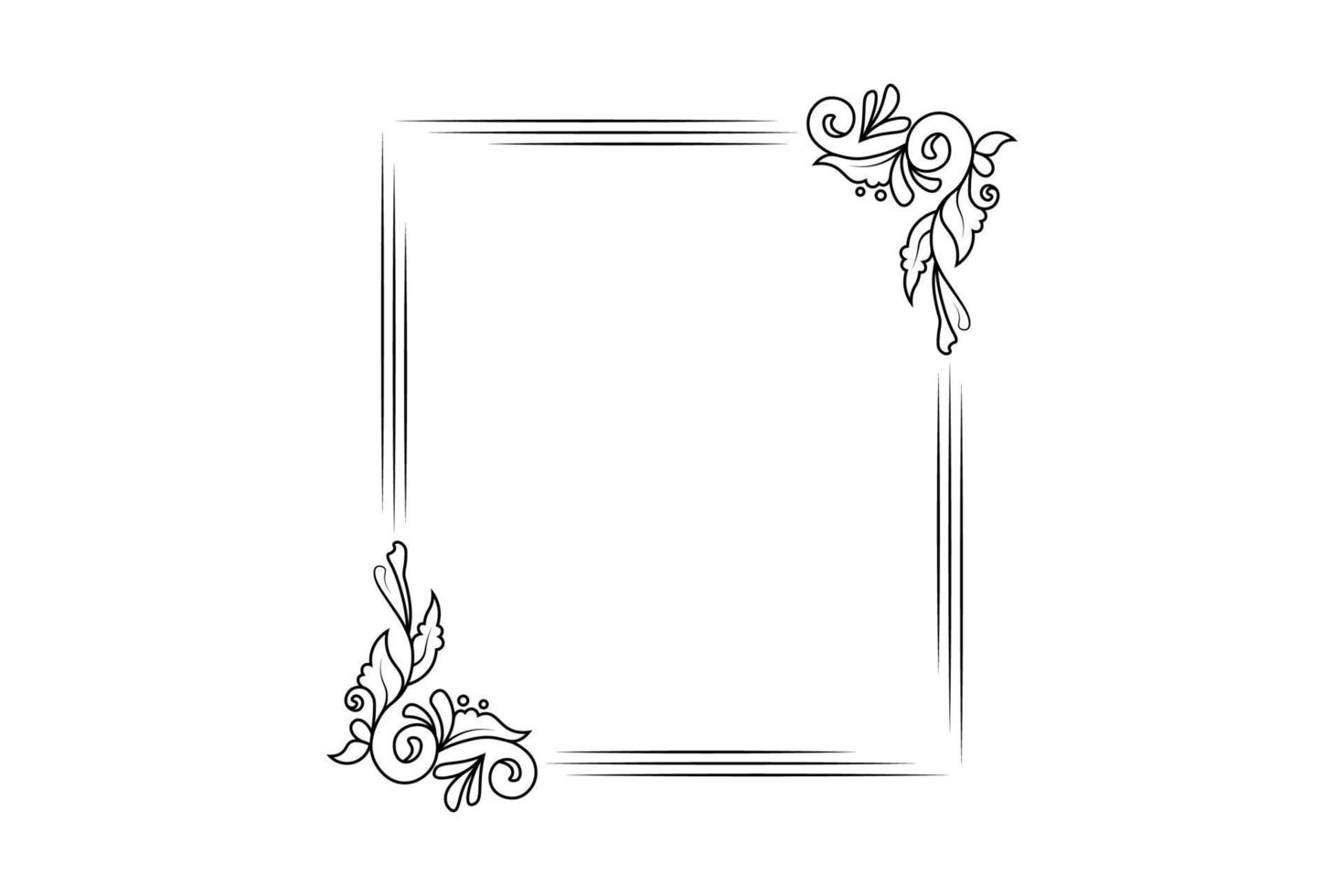 bloem frame vector, bloemen hand tekening frame, gratis vector