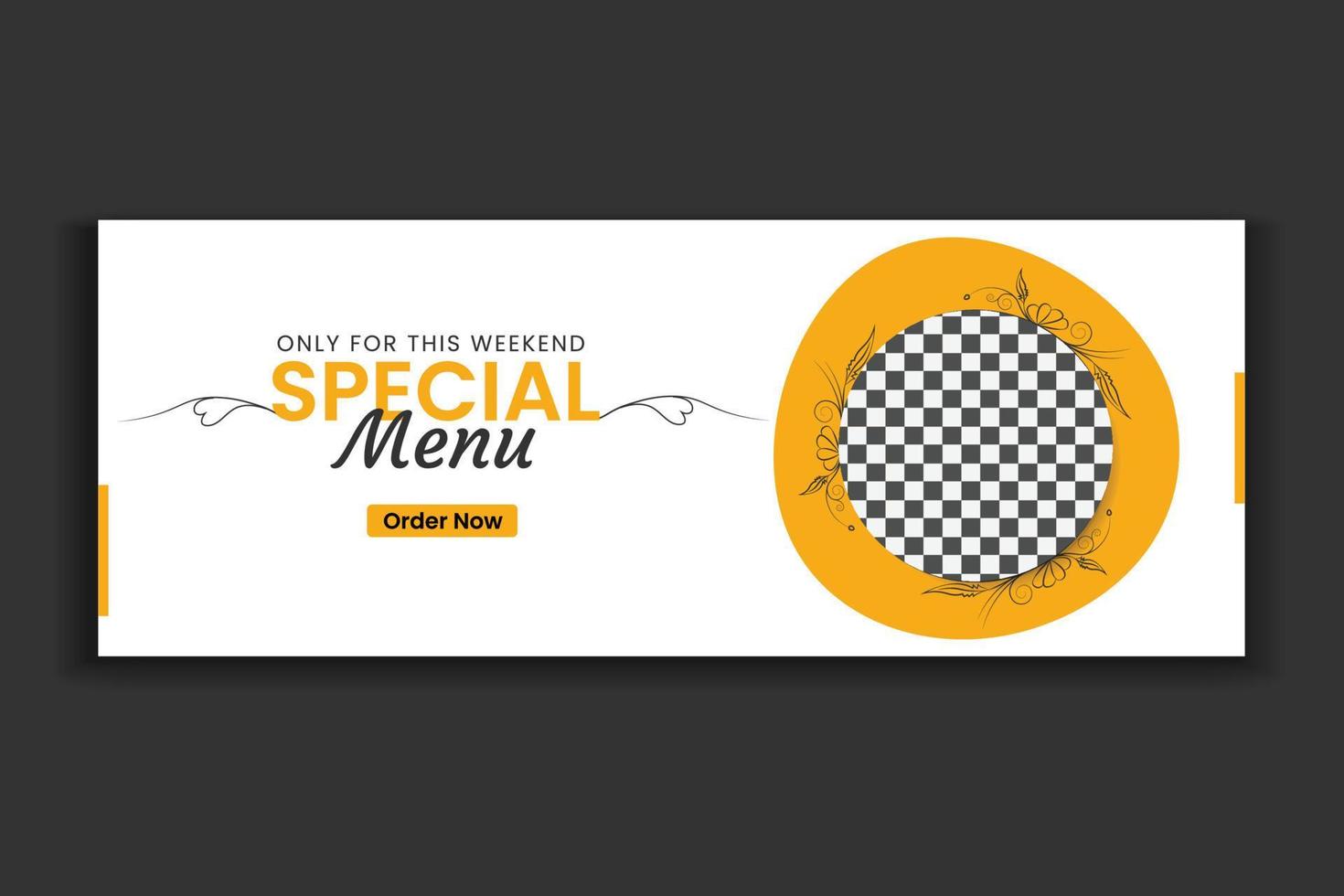 voedsel sociale media voorbladsjabloon, restaurant eten webbannerontwerp, sociale media sjabloon. gratis vector