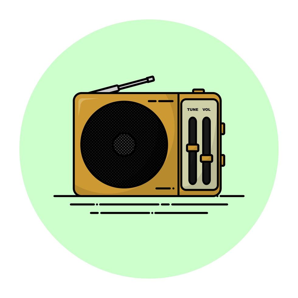 tan vintage radio vector