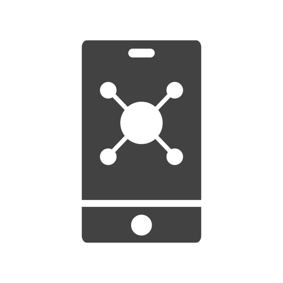 mobiele marketing glyph zwart pictogram vector