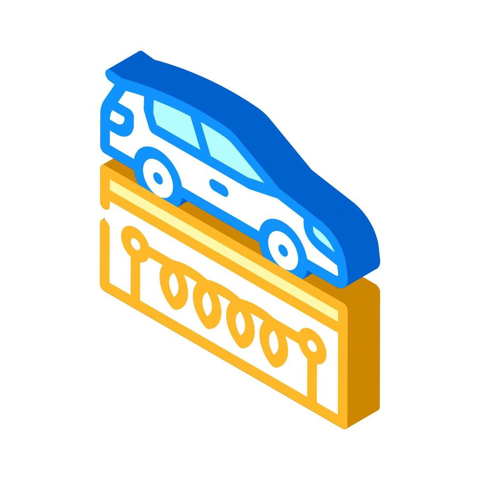 draadloze oplader voor elektrische auto isometrische pictogram vectorillustratie vector